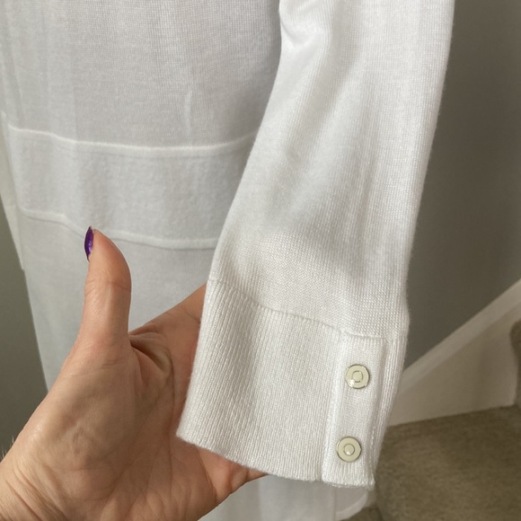 White House Black Market White Open Cardigan - Picture 6 of 7